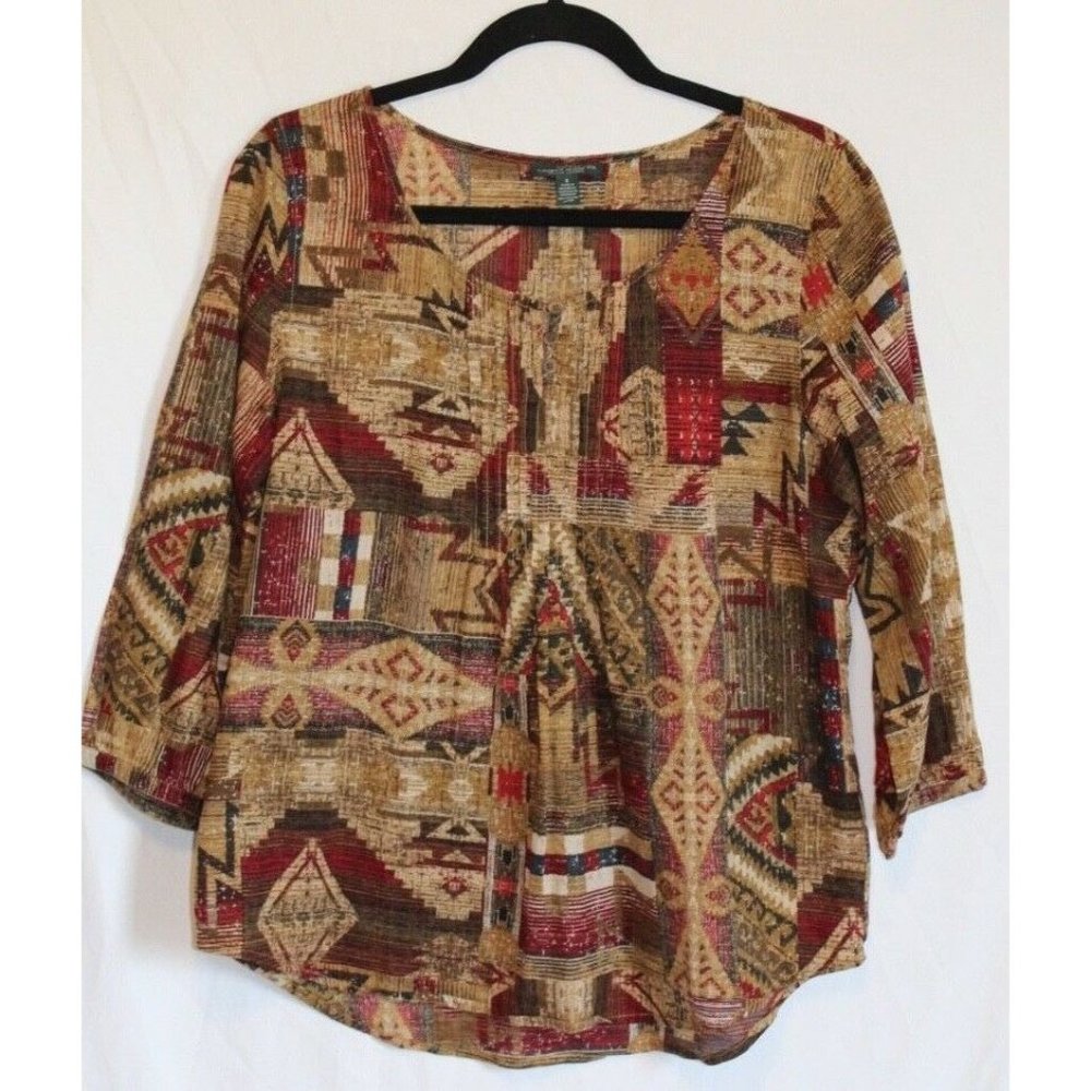 LRL Lauren Jean Co. Women's Paisley Blouse